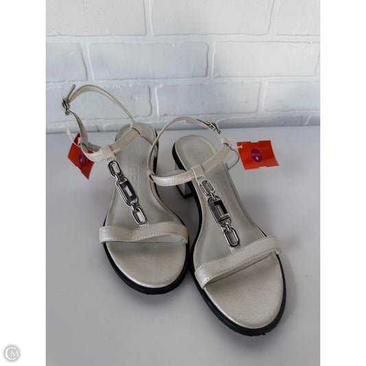 Sandals Designer By Karl Lagerfeld In Cream & Silver, Size: 6