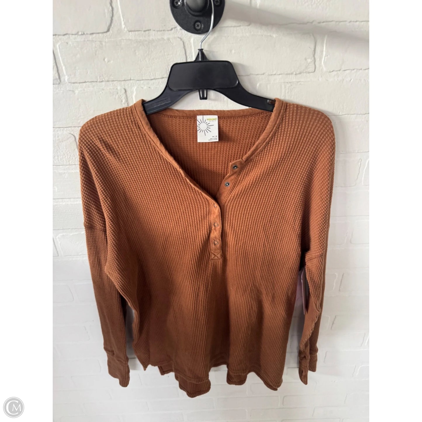 Top Long Sleeve By Offline By Aerie In Brown, Size: M