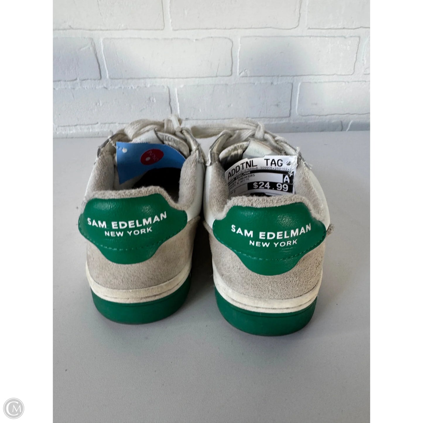 Shoes Sneakers By Sam Edelman In Green & White, Size: 7