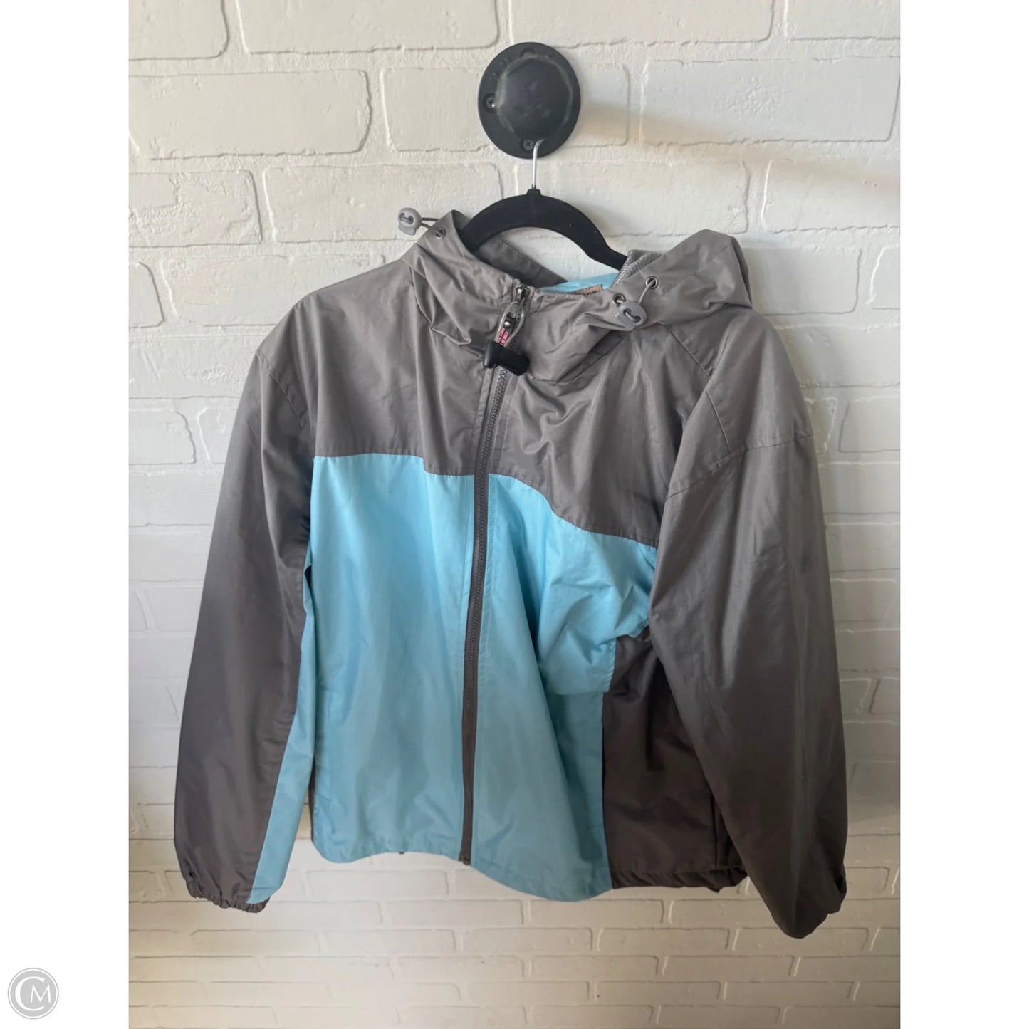 Jacket Windbreaker By Cmc In Blue & Grey, Size: Xxl