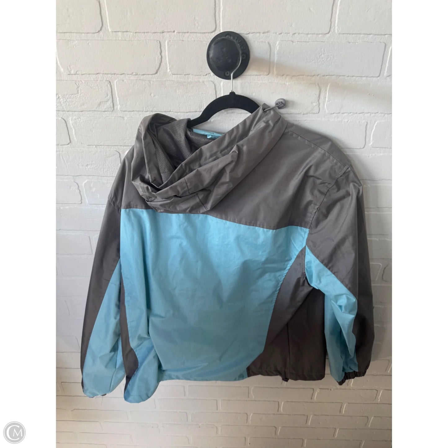 Jacket Windbreaker By Cmc In Blue & Grey, Size: Xxl