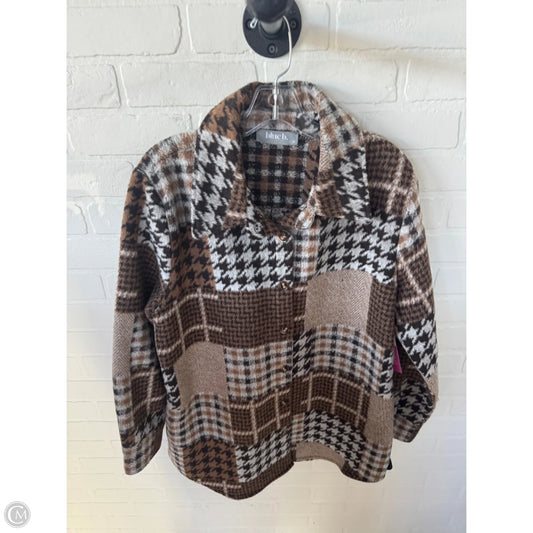 Jacket Shirt By Blue B In Brown & Tan, Size: M