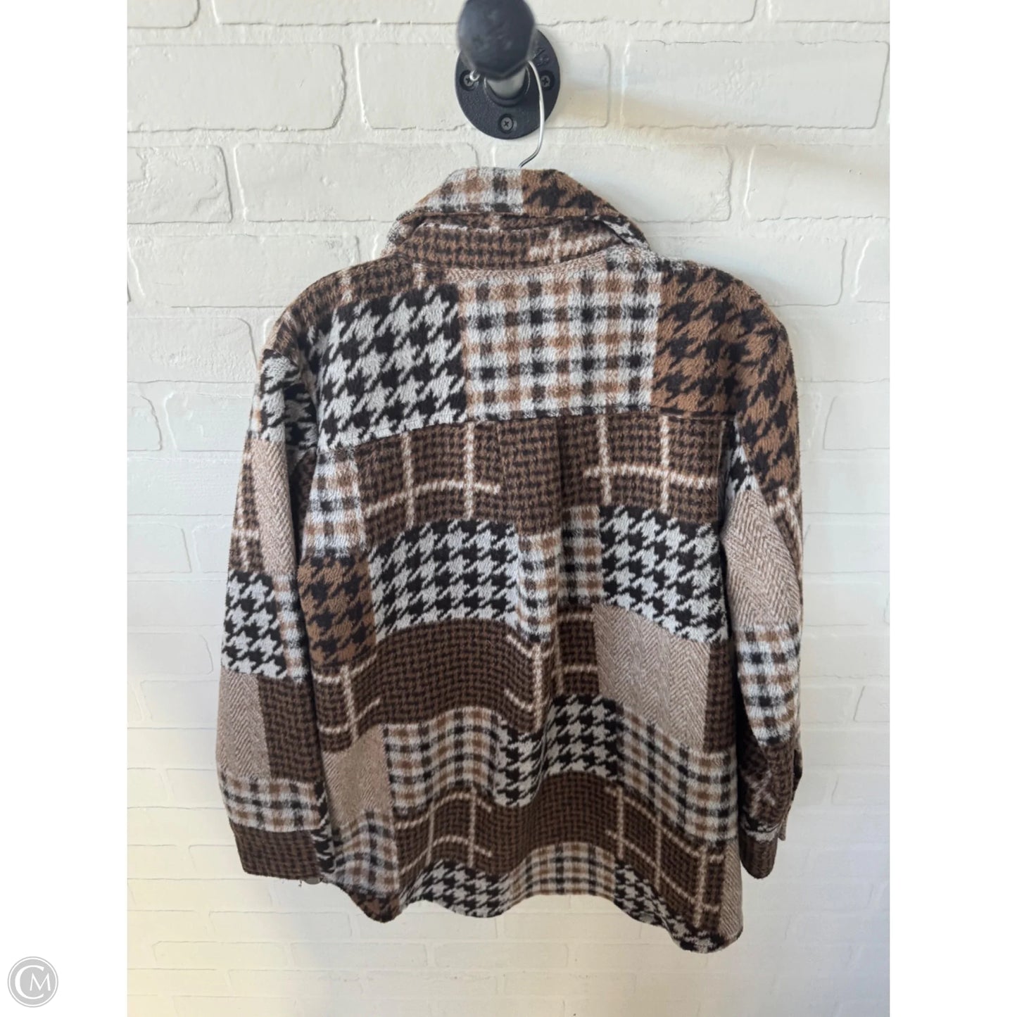Jacket Shirt By Blue B In Brown & Tan, Size: M