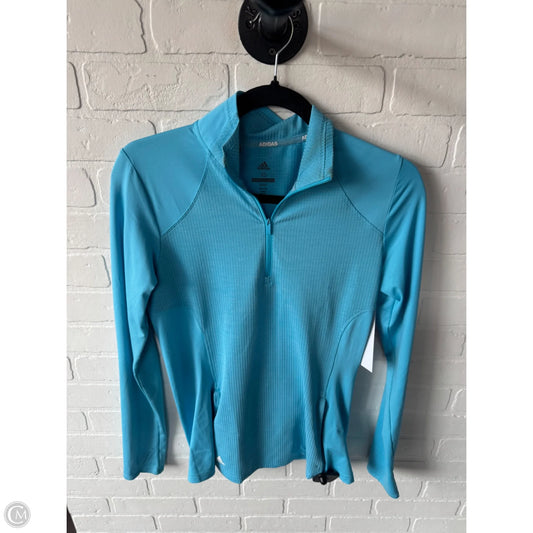 Athletic Top Long Sleeve Collar By Adidas In Blue, Size: Xs