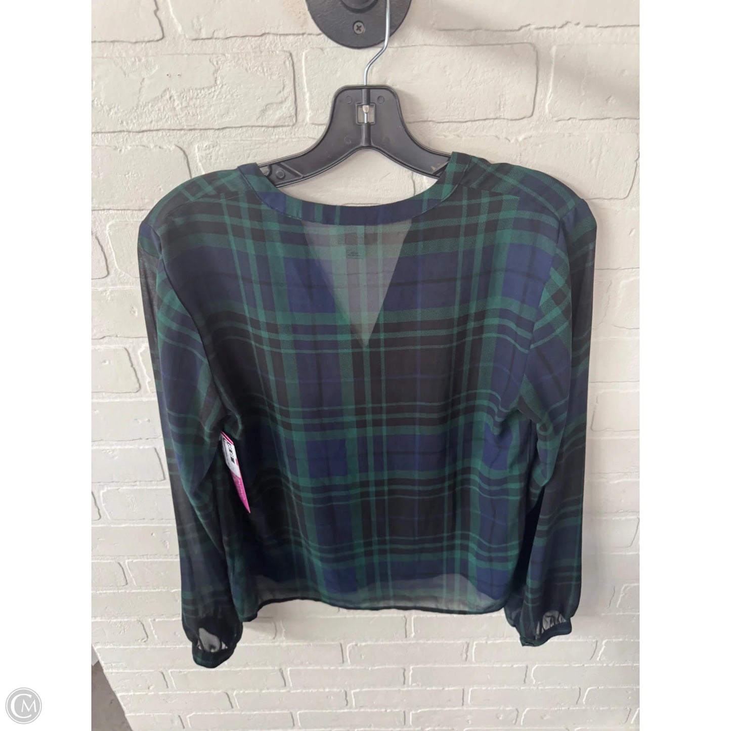 Top Long Sleeve By A New Day In Blue & Green, Size: Xs