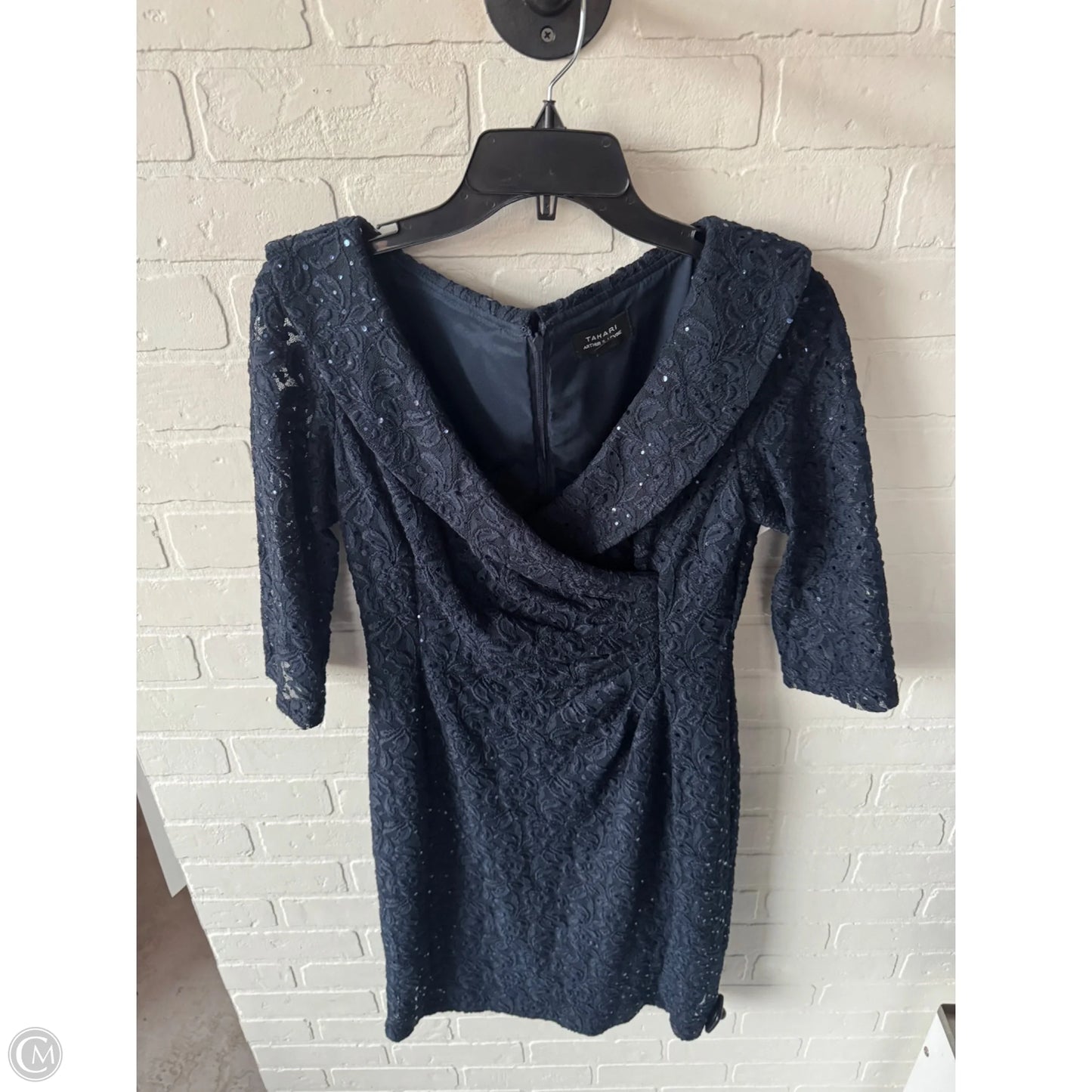 Dress Party Midi By Tahari By Arthur Levine In Navy, Size: M