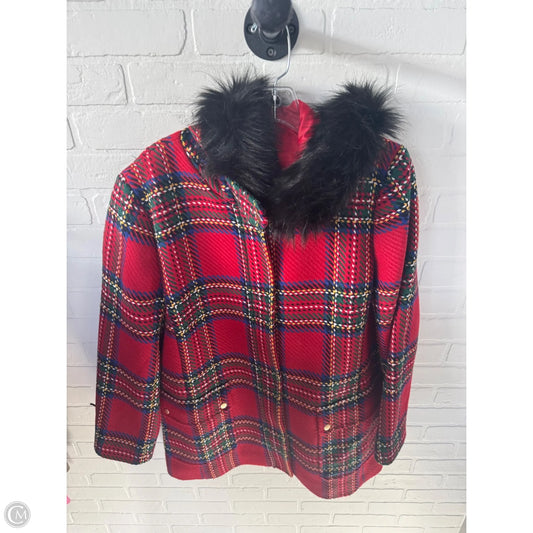 Coat Peacoat By Talbots In Red & Yellow, Size: Xl
