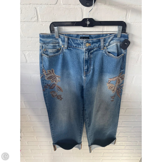 Jeans Straight By Talbots In Blue & Tan, Size: 10