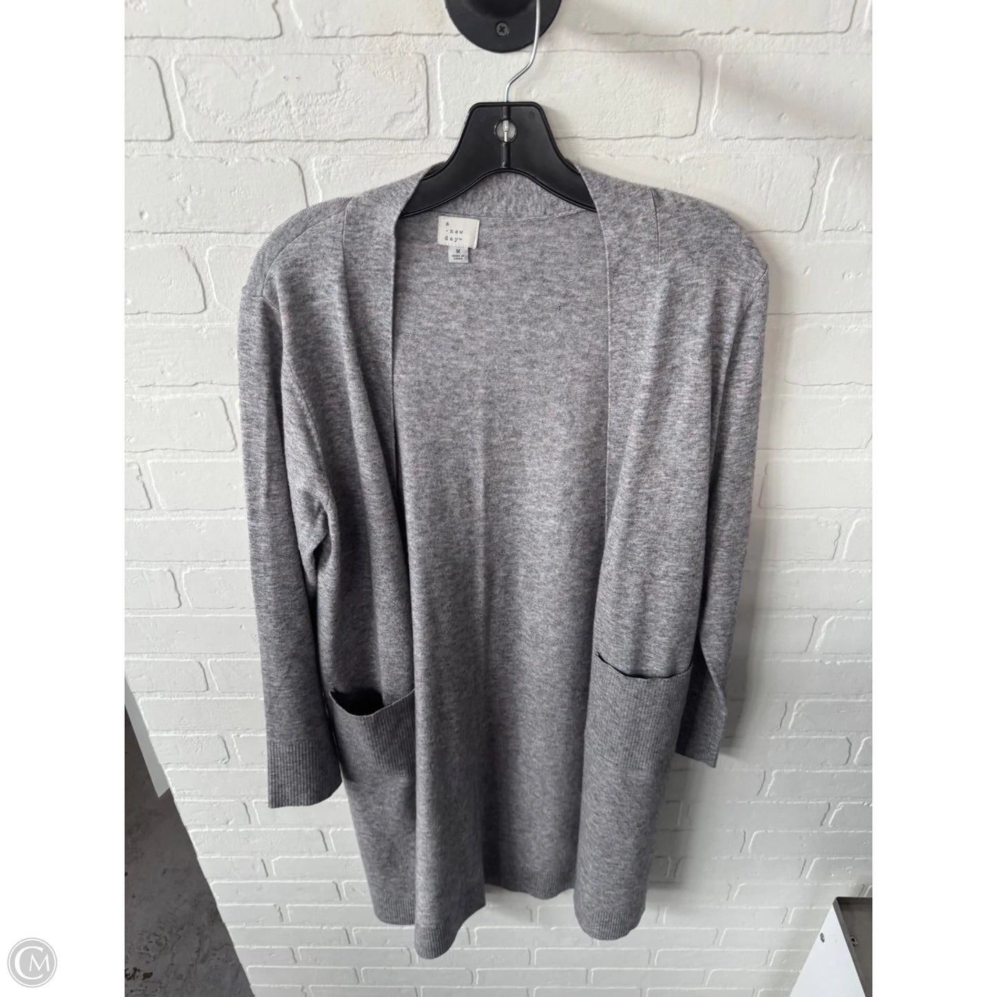 Sweater Cardigan By A New Day In Grey & Pink, Size: M