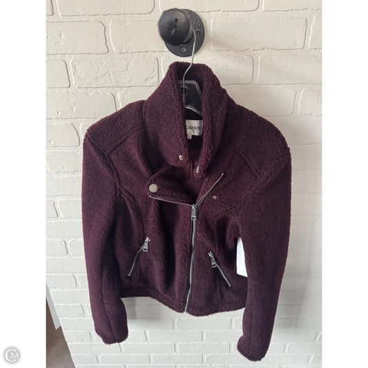 Jacket Moto By Vigoss In Brown & Purple, Size: M