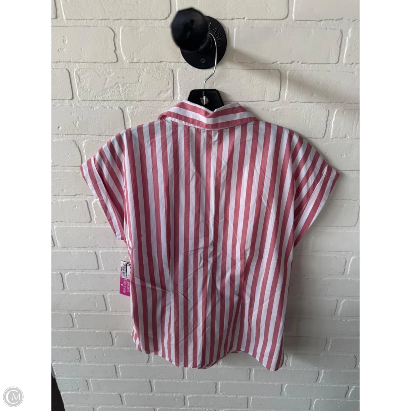 Top Short Sleeve By Ann Taylor In Red & White, Size: S