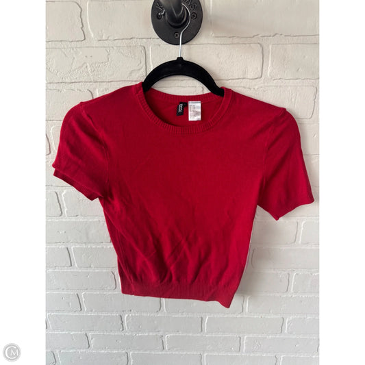 Sweater Short Sleeve By Divided In Red, Size: Xxs