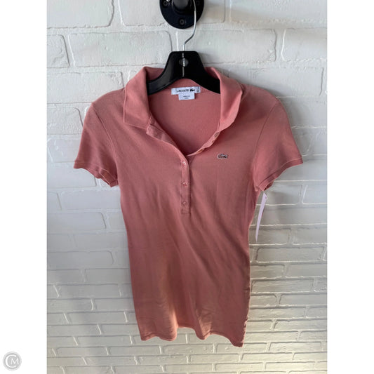 Dress Casual Short By Lacoste In Orange & Pink, Size: M