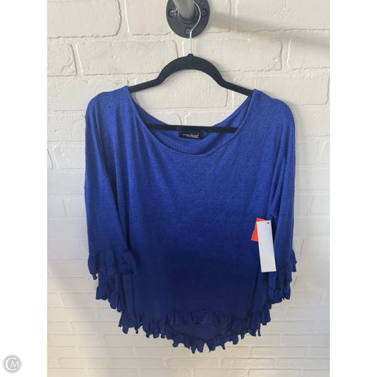 Tunic 3/4 Sleeve By Clothes Mentor In Blue, Size: L