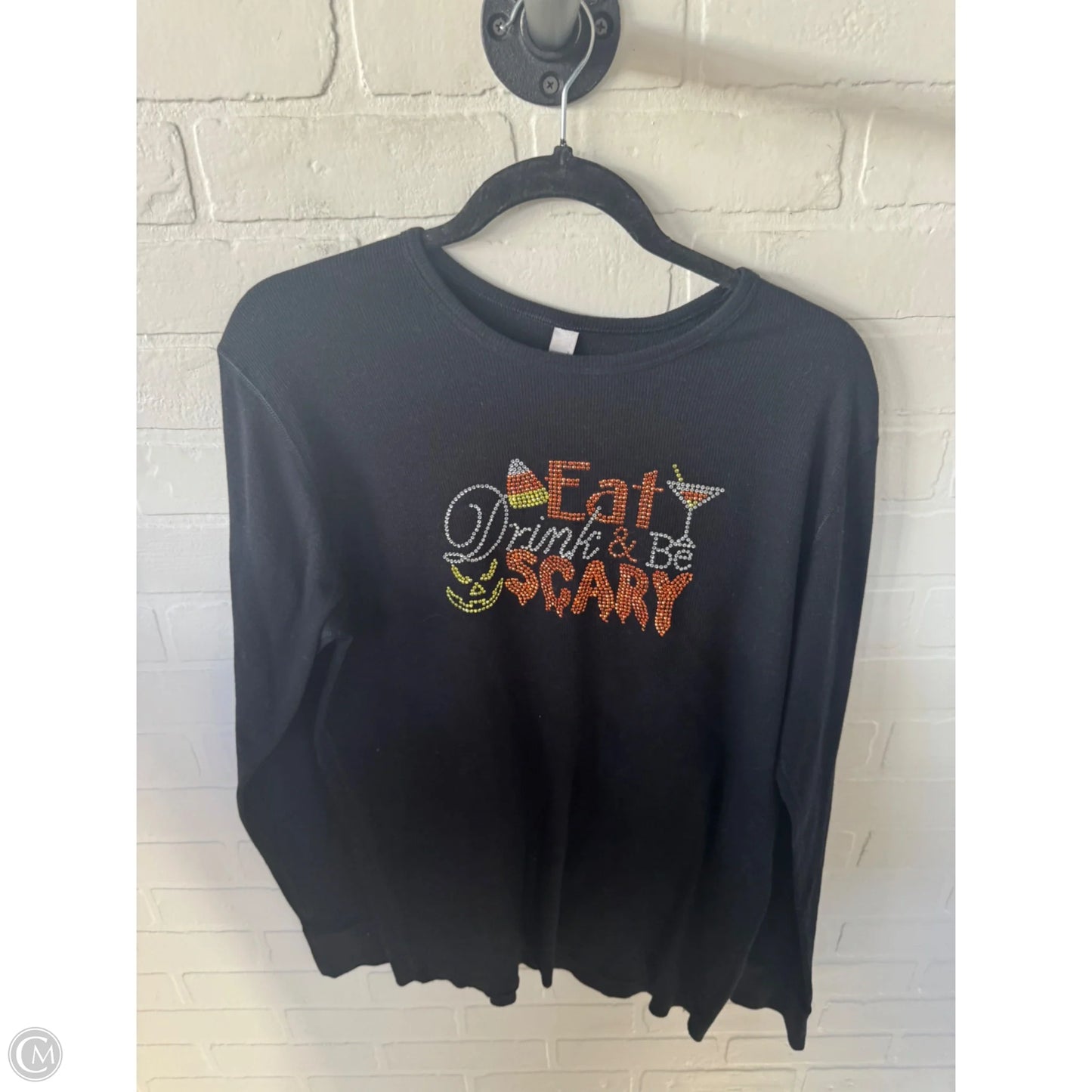 Top Long Sleeve By Next Level In Black & Orange, Size: L