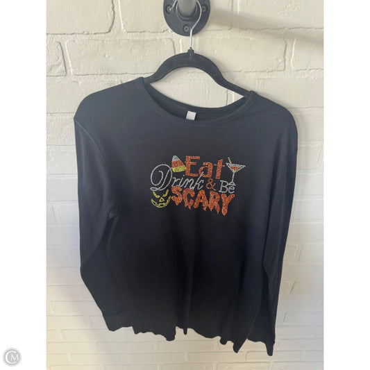 Top Long Sleeve By Next Level In Black & Orange, Size: L