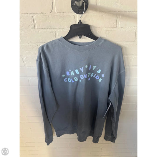 Sweatshirt Crewneck By Clothes Mentor In Blue, Size: L