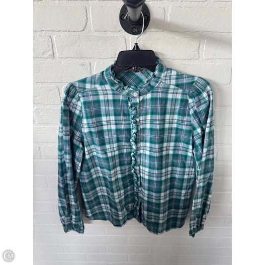 Top Long Sleeve By Loft In Blue & White, Size: M
