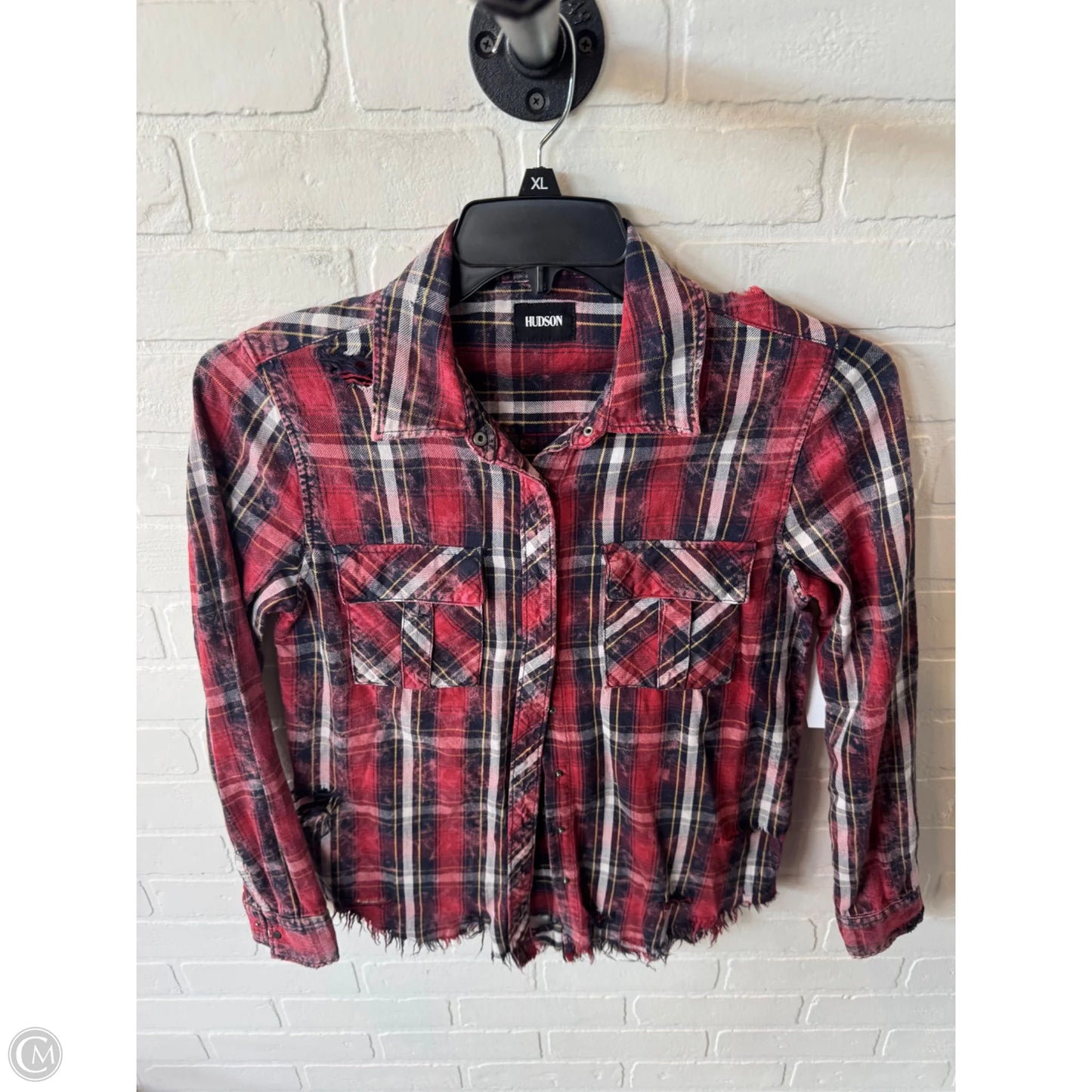 Top Long Sleeve By Hudson In Red & White, Size: Xs