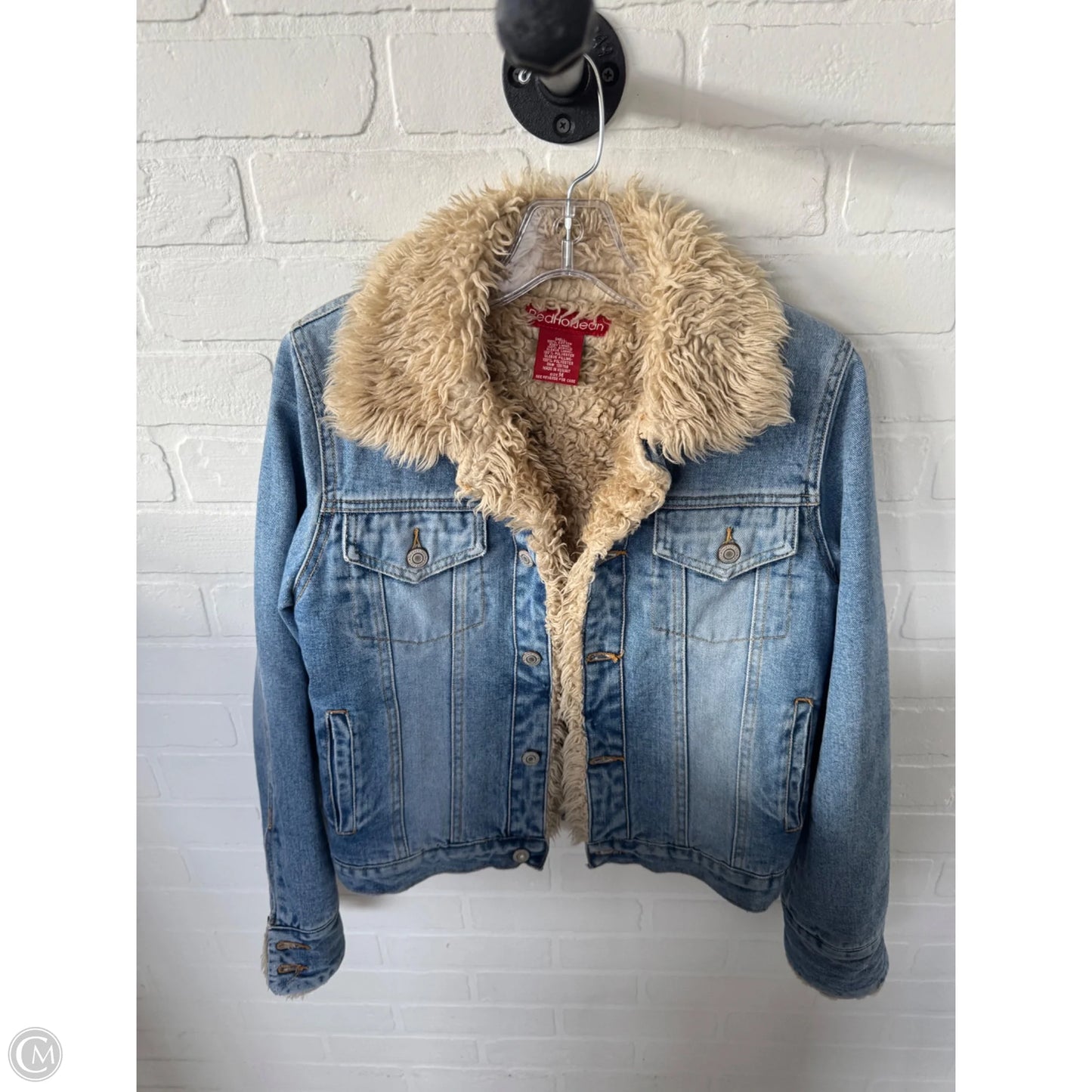 Jacket Denim By Cmc In Blue & Tan, Size: M