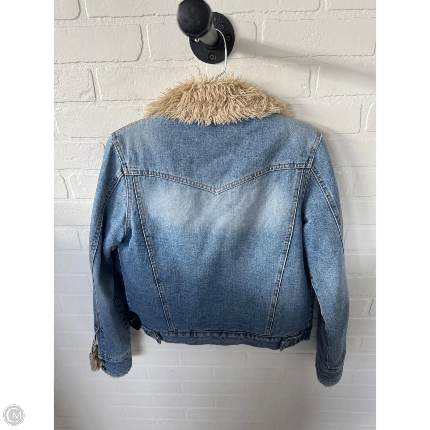 Jacket Denim By Cmc In Blue & Tan, Size: M