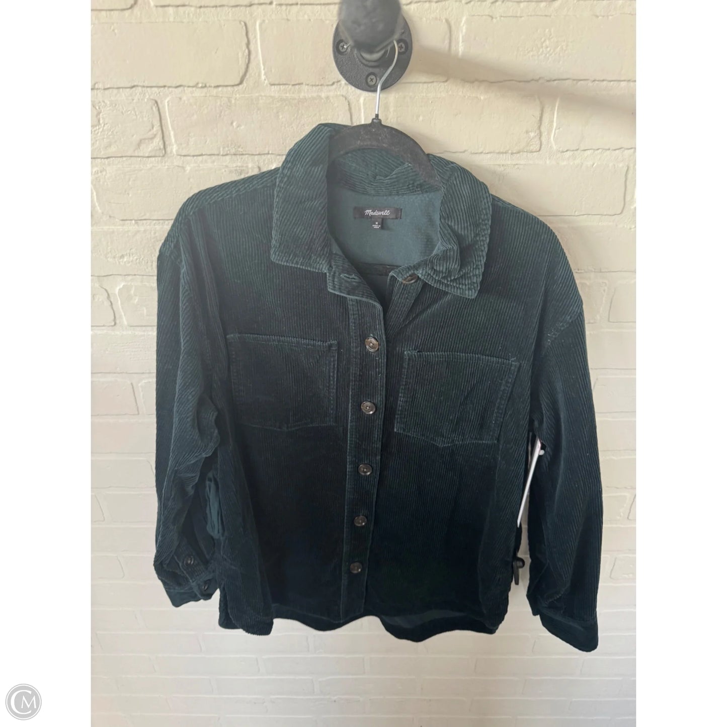 Jacket Shirt By Madewell In Green, Size: M