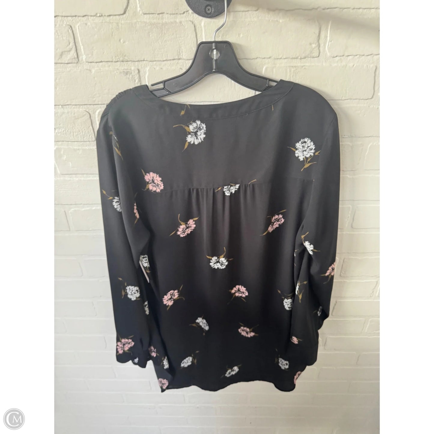 Blouse Long Sleeve By Cece In Black & White, Size: L