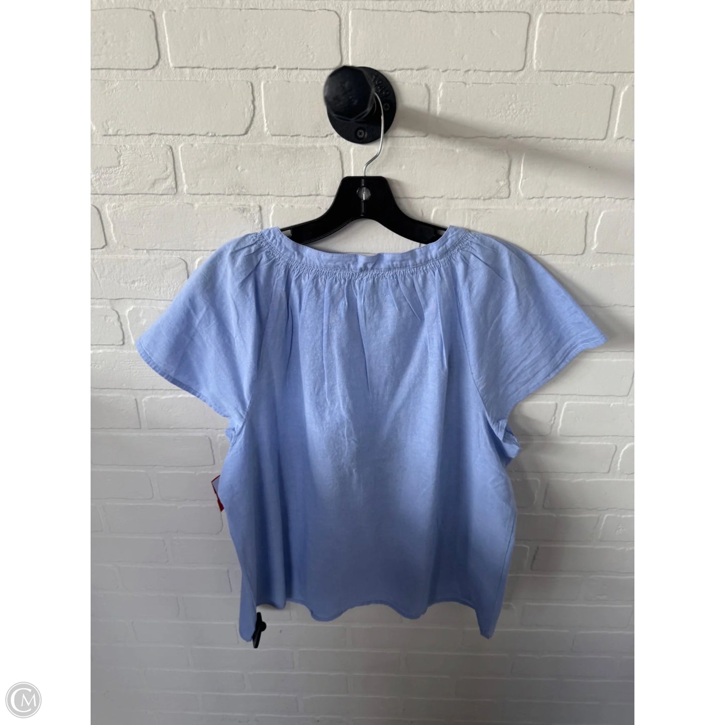 Blouse Short Sleeve By Talbots In Blue & Orange, Size: L