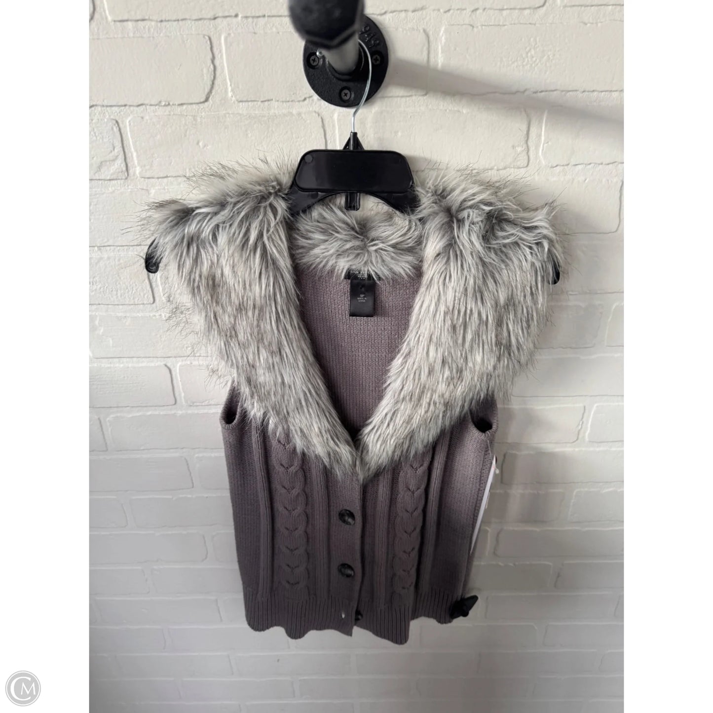 Vest Sweater By Ann Taylor In Grey, Size: Sp