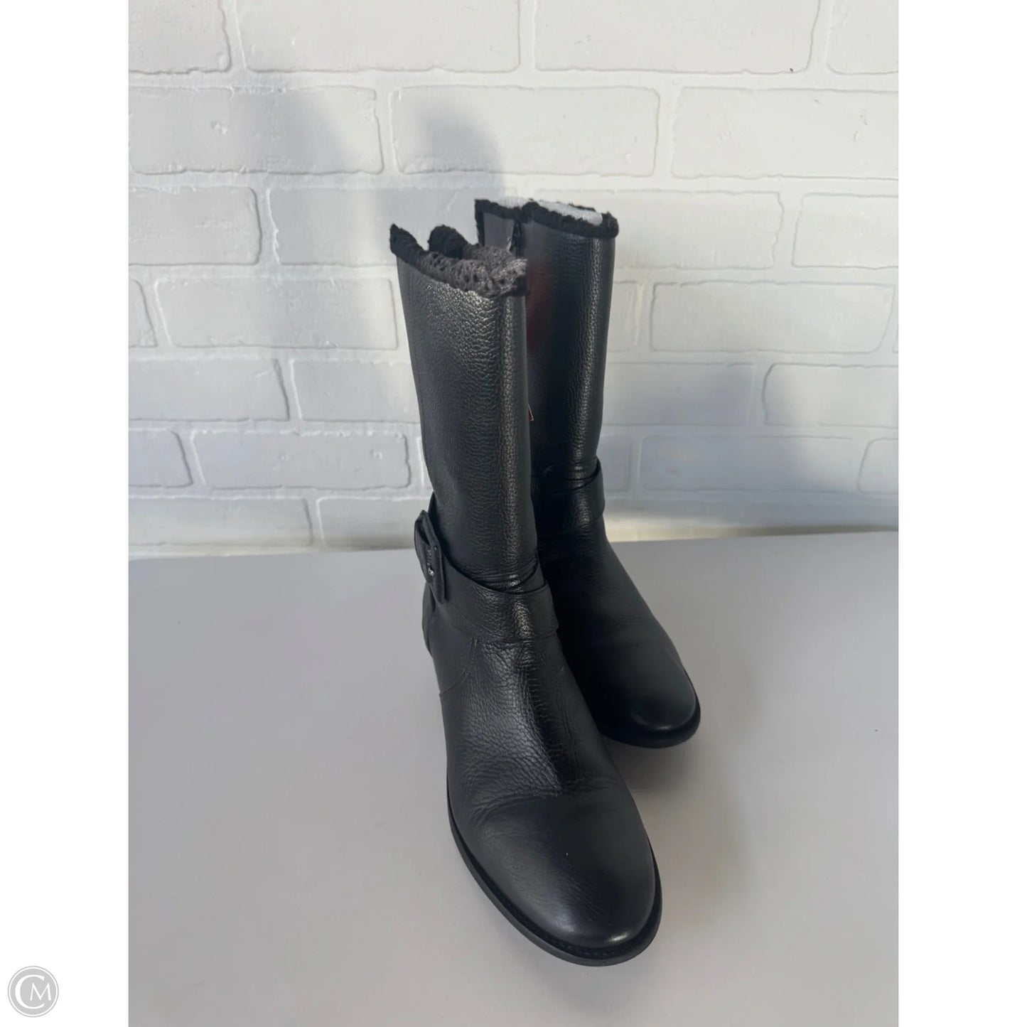 Boots Mid-calf Flats By Talbots In Black & Blue, Size: 10