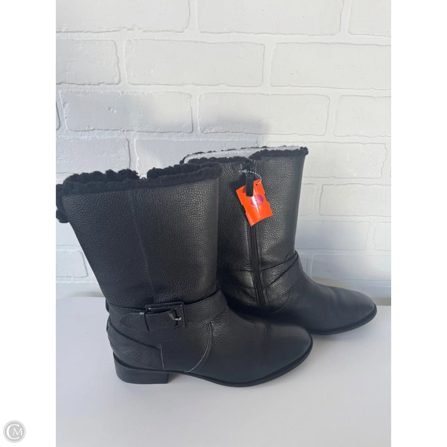 Boots Mid-calf Flats By Talbots In Black & Blue, Size: 10