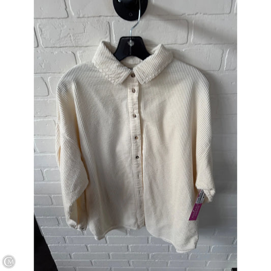 Top Long Sleeve By Zara In Cream, Size: M