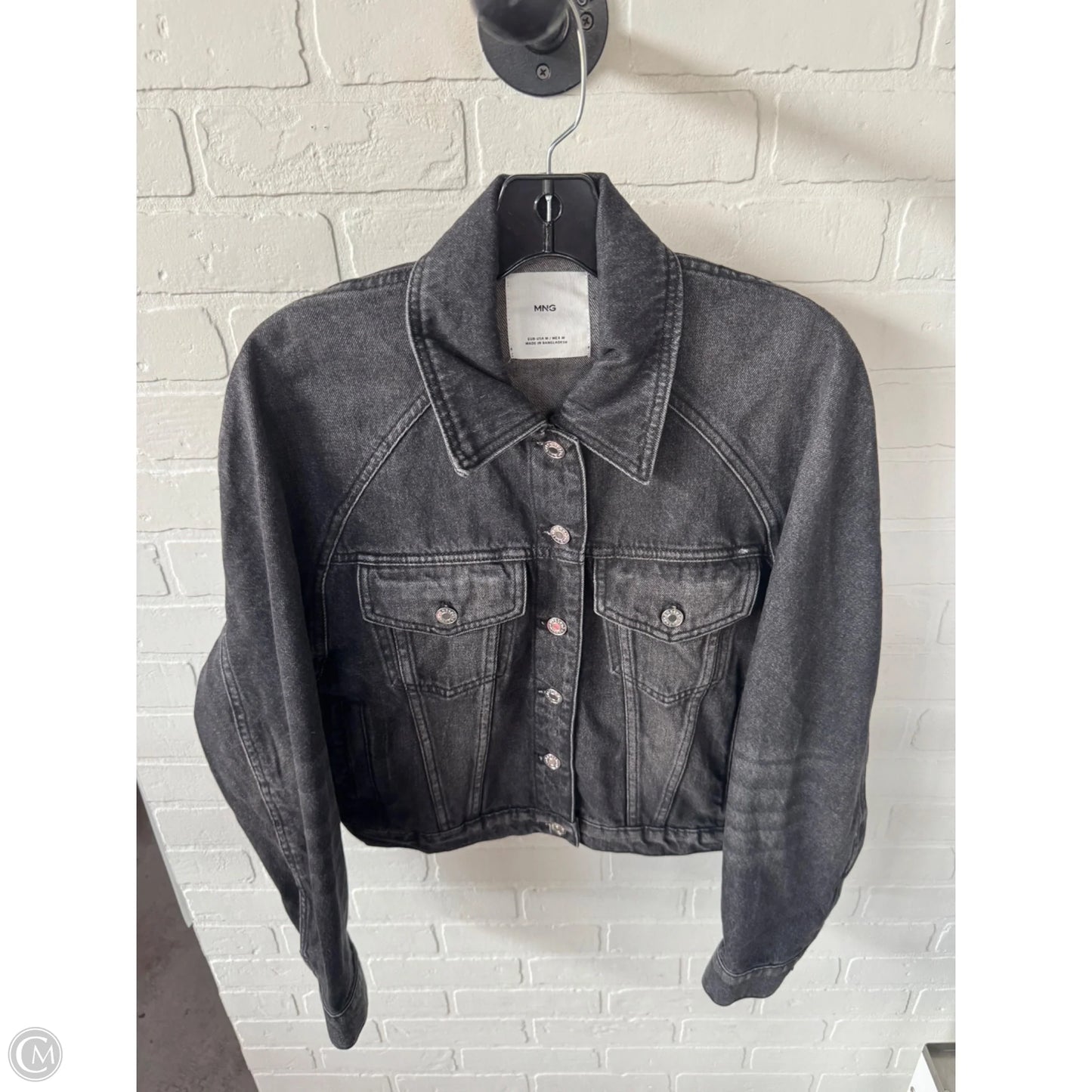 Jacket Denim By Mng In Black Denim, Size: M