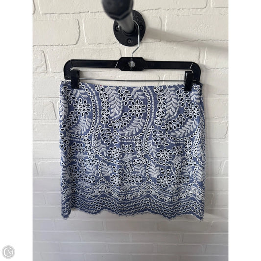 Skirt Mini & Short By Loft In Blue & White, Size: 6