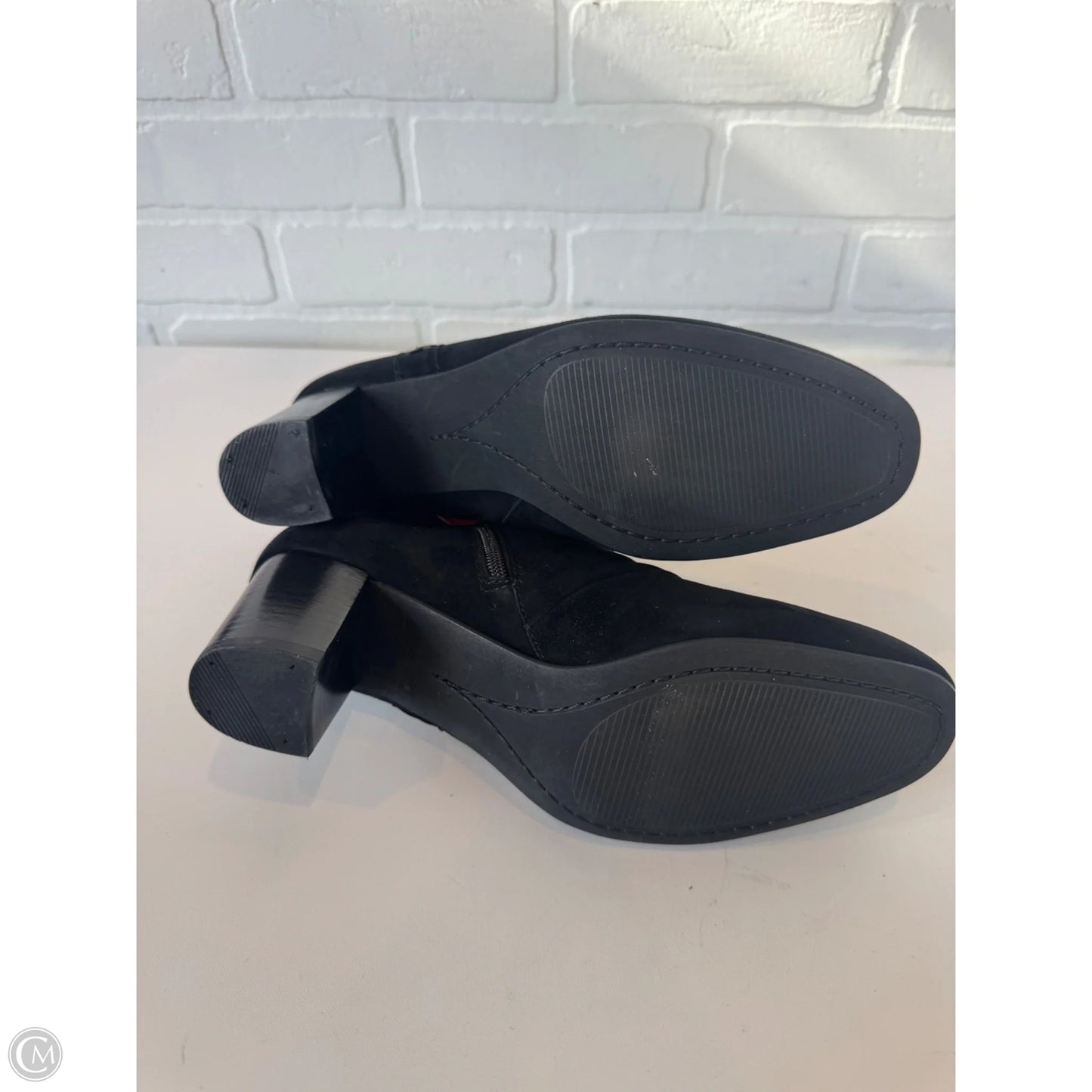 Boots Ankle Heels By Earth In Black, Size: 9.5