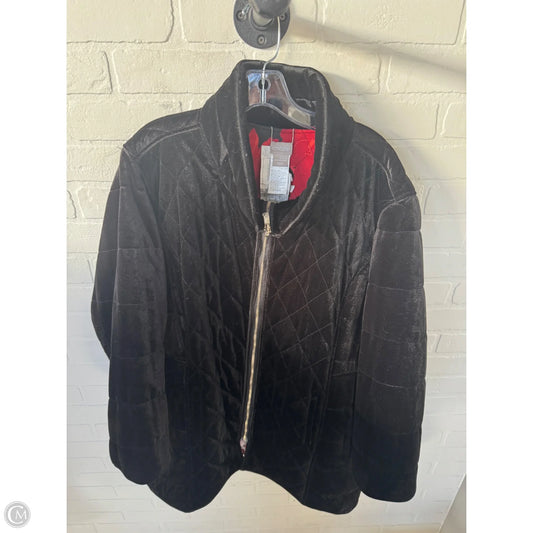 Coat Puffer & Quilted By Chicos In Black & Red, Size: Xxl