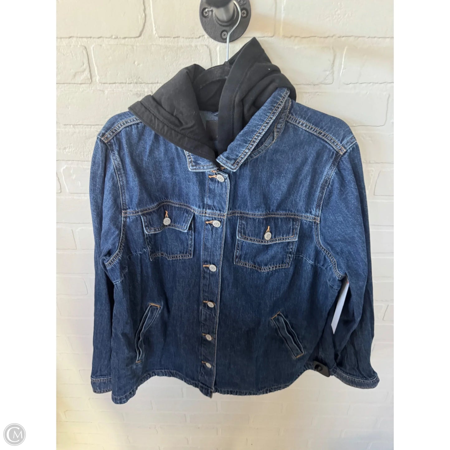 Jacket Denim By Torrid In Black & Blue, Size: 2x