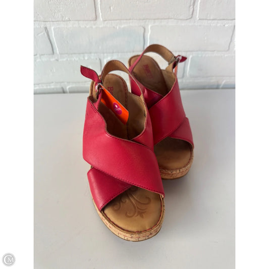 Sandals Heels Block By Born In Red & Tan, Size: 9