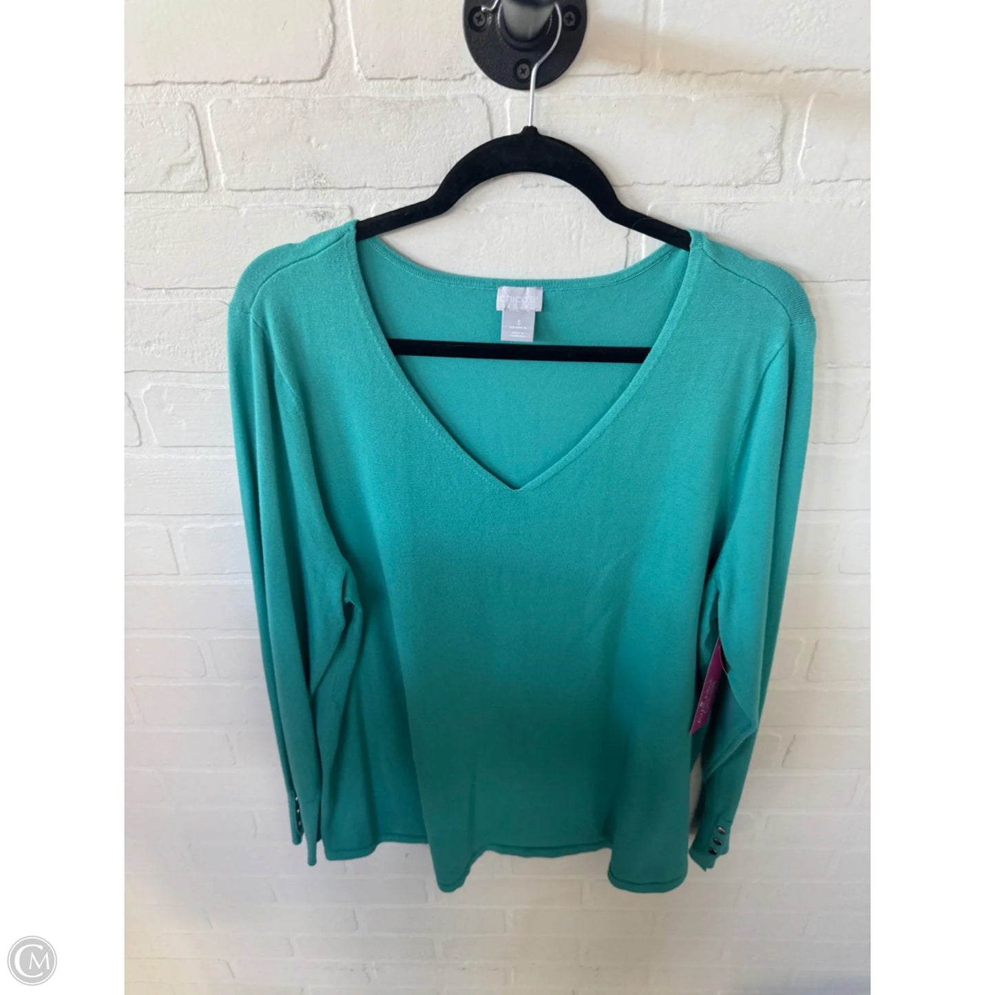 Sweater By Chicos In Green, Size: Xl