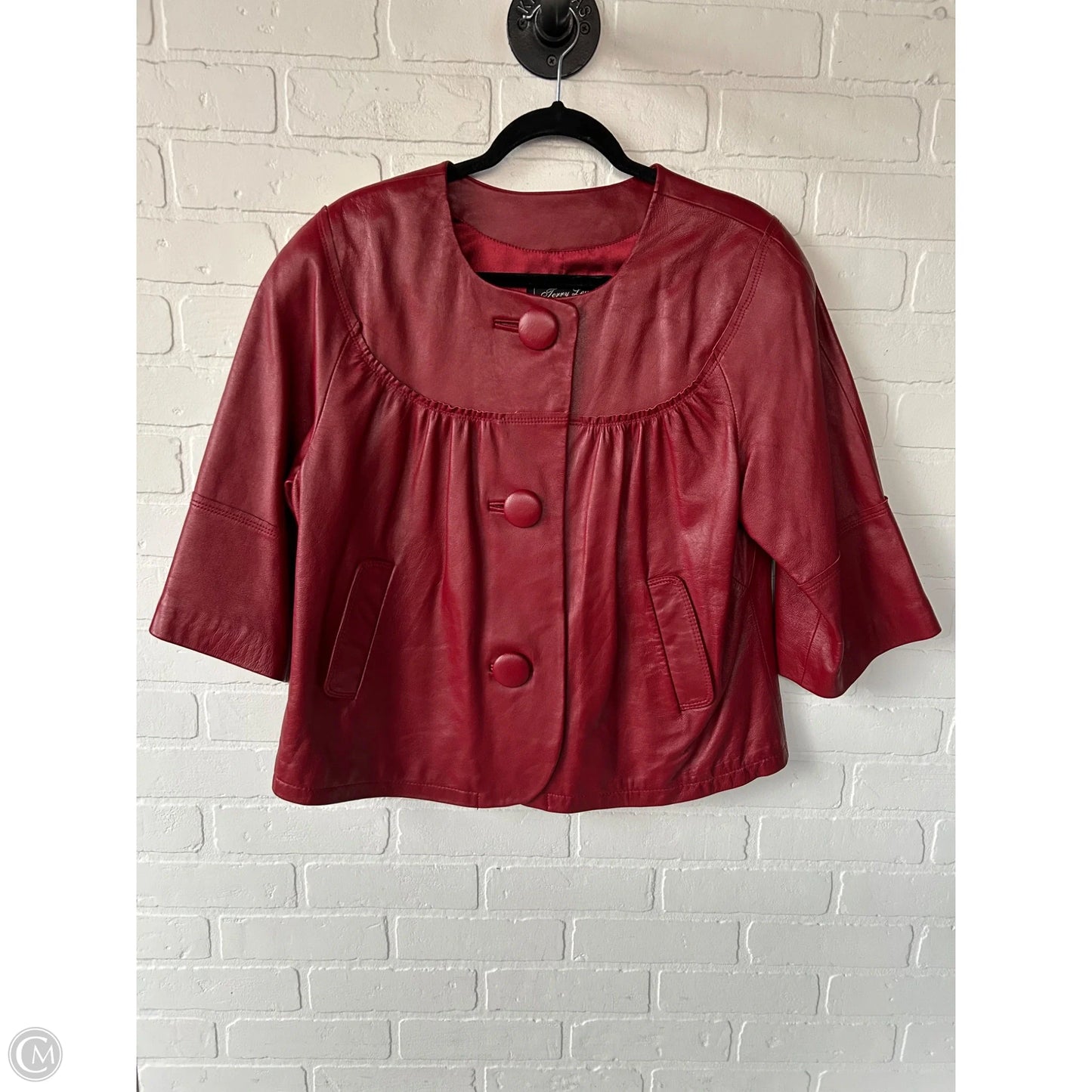 Jacket Leather By Cmc In Red, Size: L
