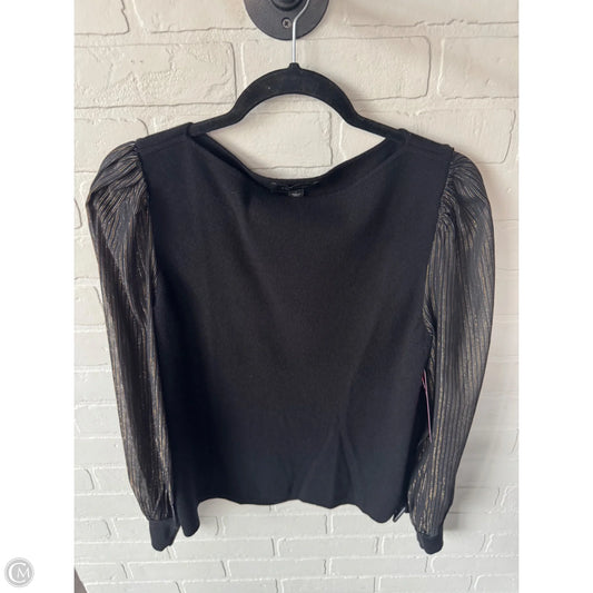 Sweater By Ann Taylor In Black & Gold, Size: L