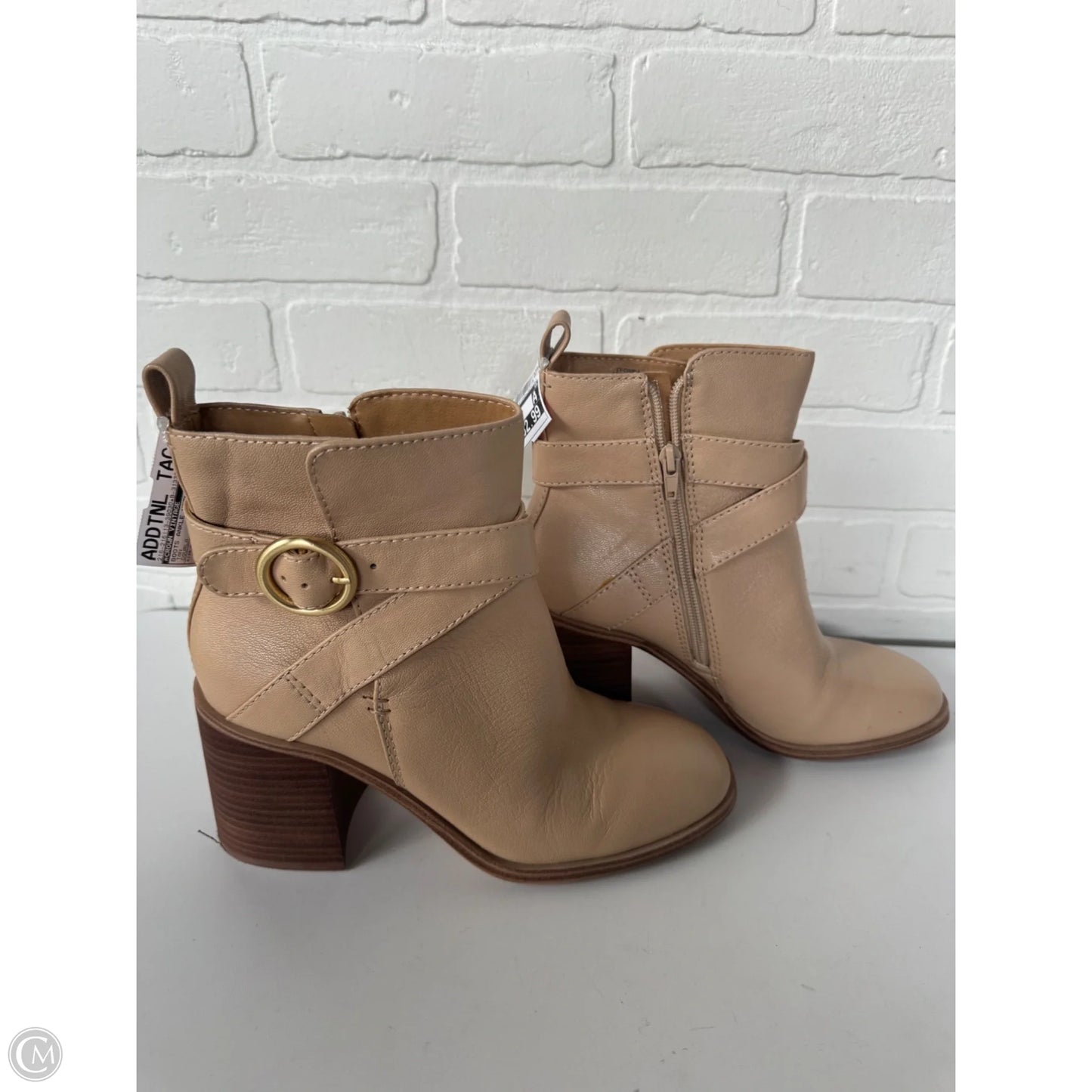 Boots Ankle Heels By Crown Vintage In Tan, Size: 8.5