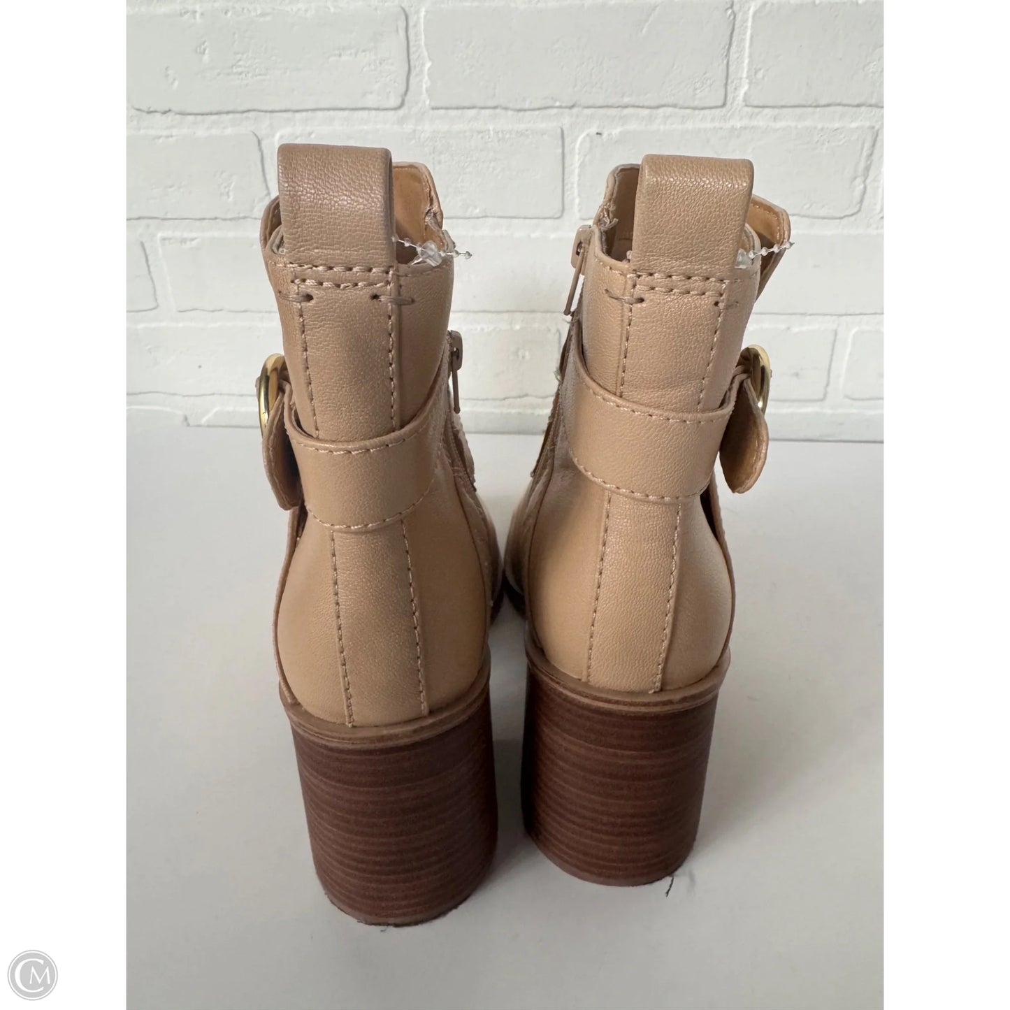 Boots Ankle Heels By Crown Vintage In Tan, Size: 8.5