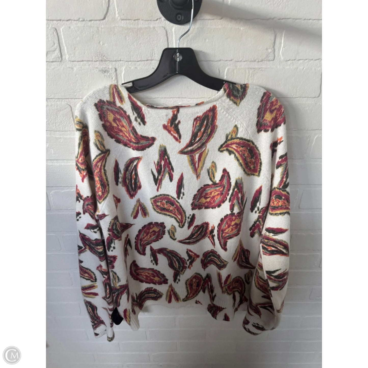 Sweater By Loft In Red & White, Size: L