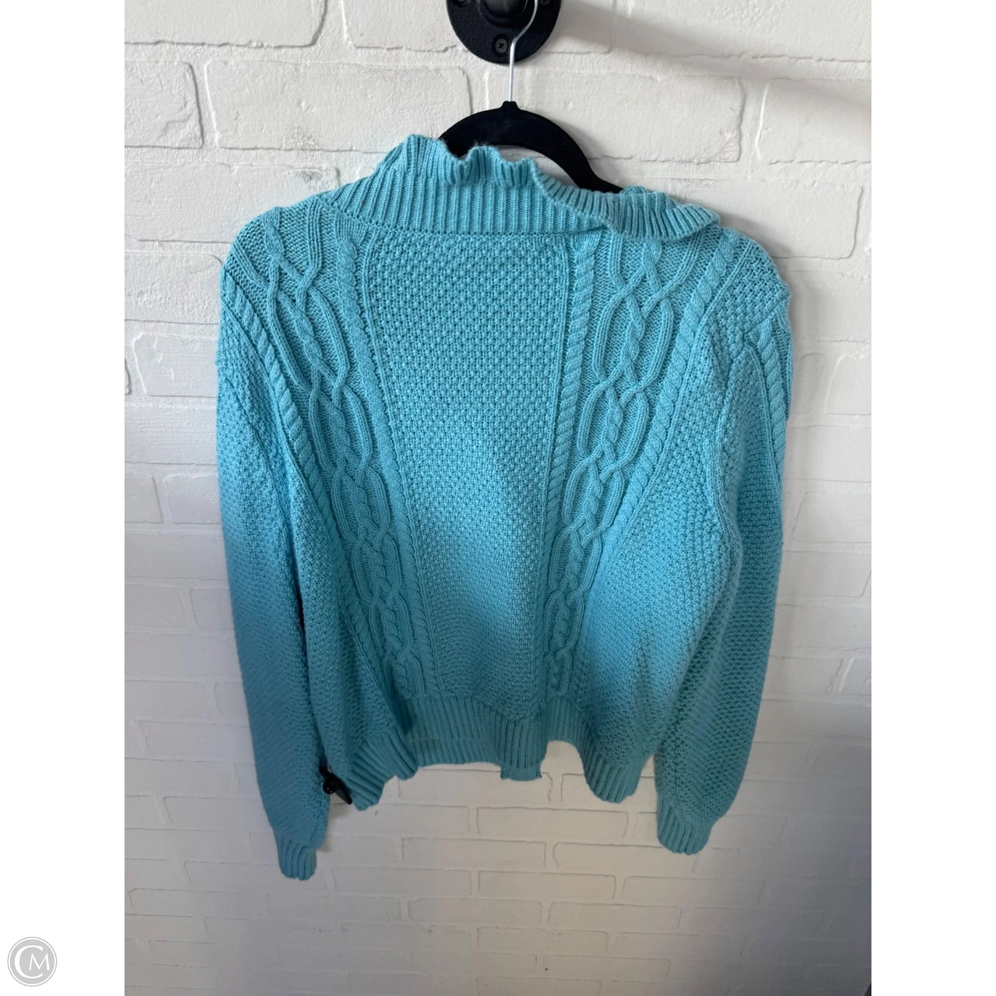 Sweater Cardigan By Talbots In Blue & Silver, Size: Xl