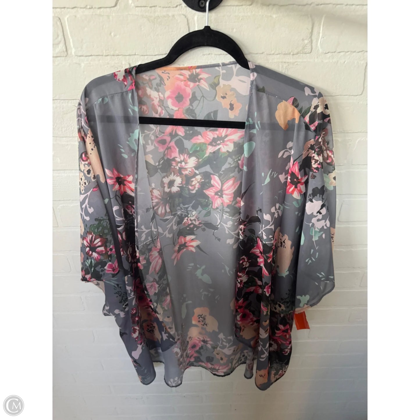 Cardigan By Cme In Grey & Pink, Size: 3x