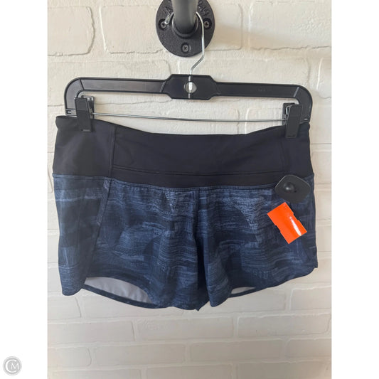 Athletic Shorts By Lululemon In Black & Blue, Size: 6