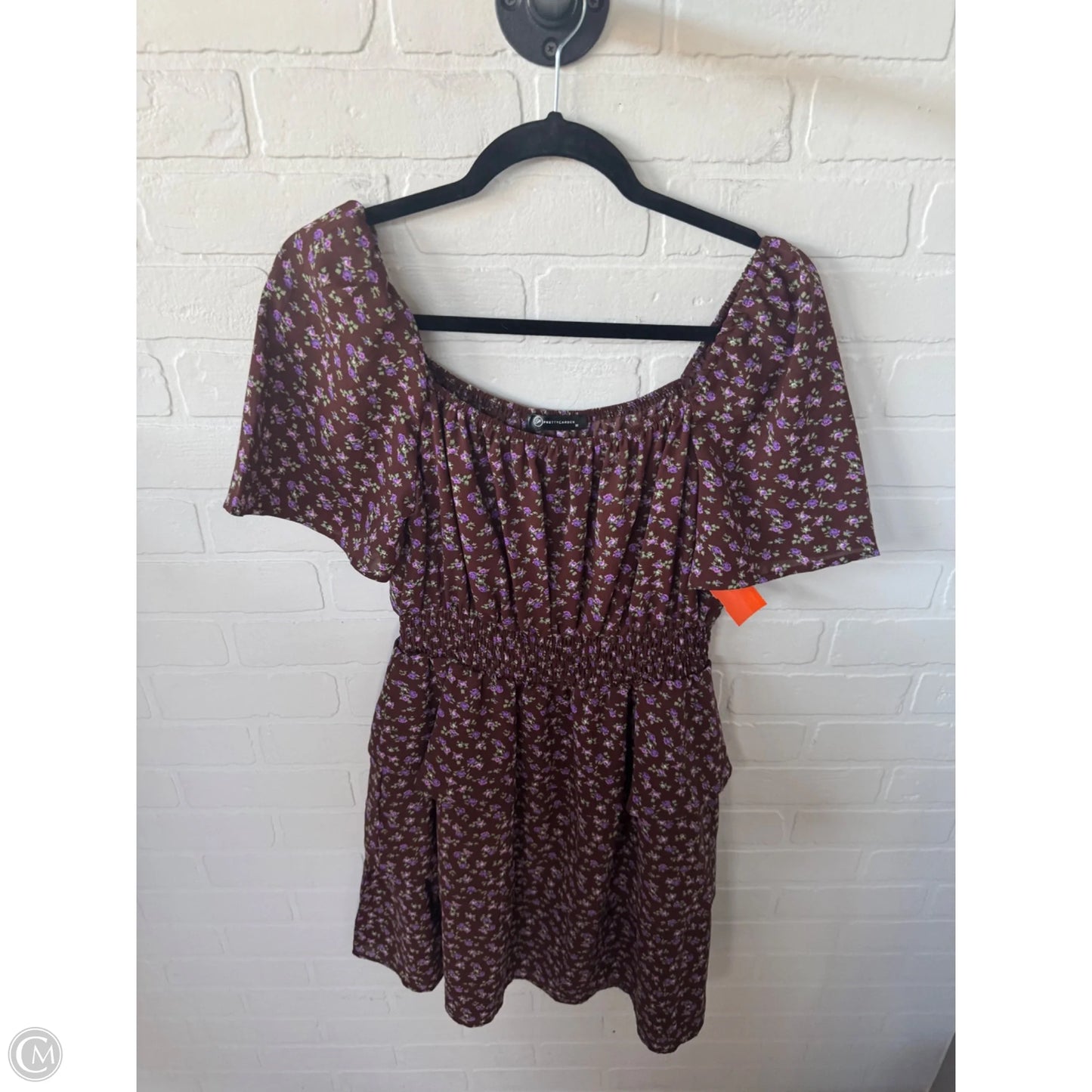 Dress Casual Short By Prettygarden In Brown & Purple, Size: M