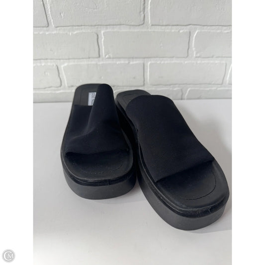 Sandals Heels Wedge By Steve Madden In Black, Size: 7.5