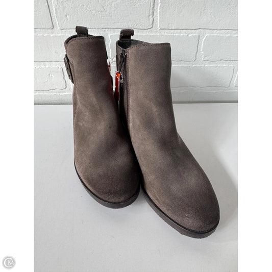 Boots Ankle Heels By Clarks In Brown, Size: 7.5